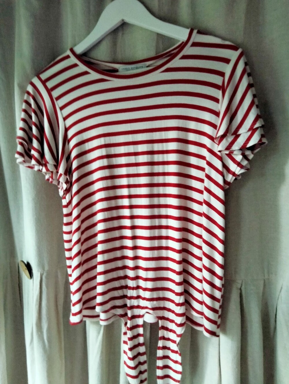 Green Envelope Red and White Striped Tee